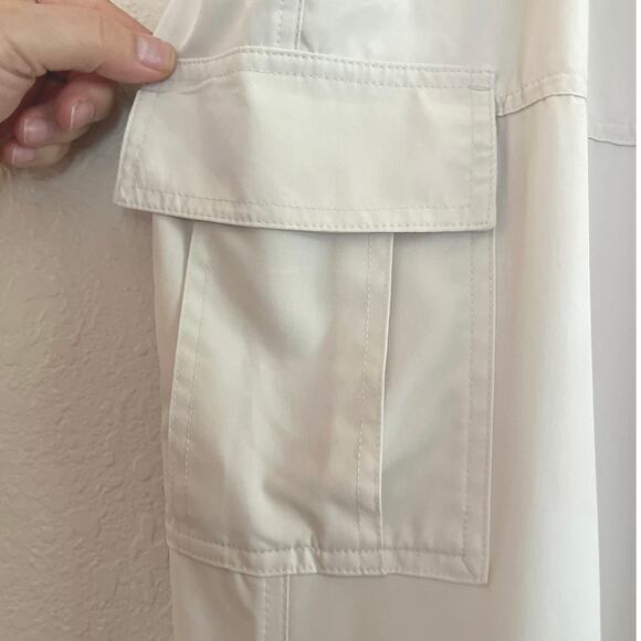 Old Navy Jogger Cargo Pants Womens Size L Cream Lined Stretch Casual Travel - Picture 5 of 16
